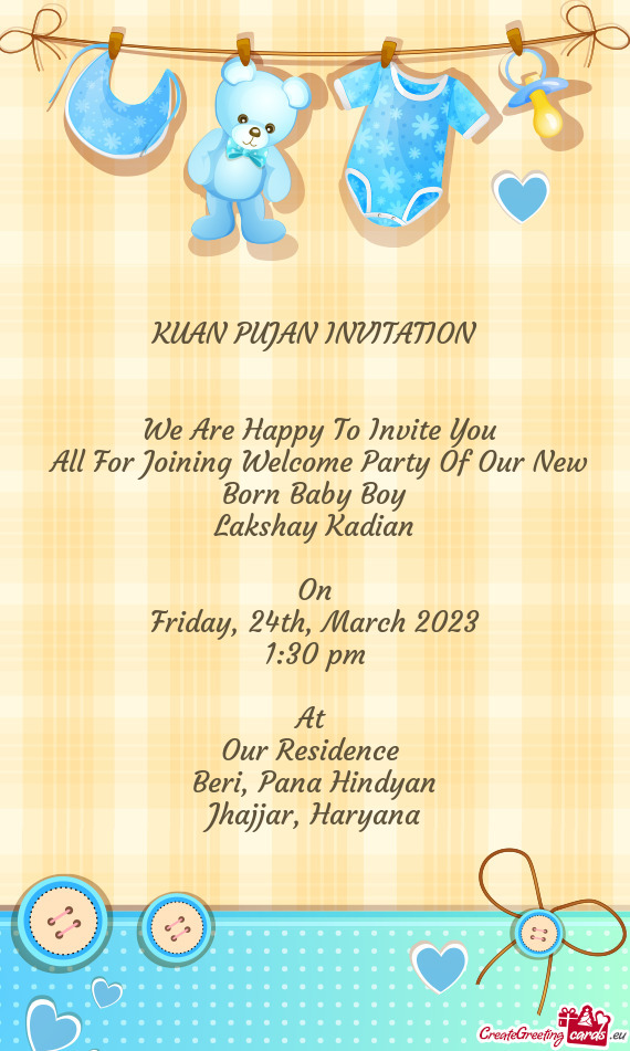 All For Joining Welcome Party Of Our New Born Baby Boy