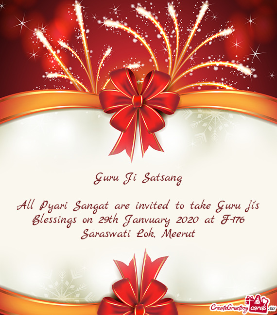 All Pyari Sangat are invited to take Guru ji