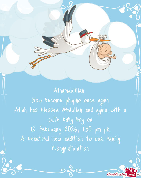 Allah has blessed Abdullah and ayina with a cute baby boy on