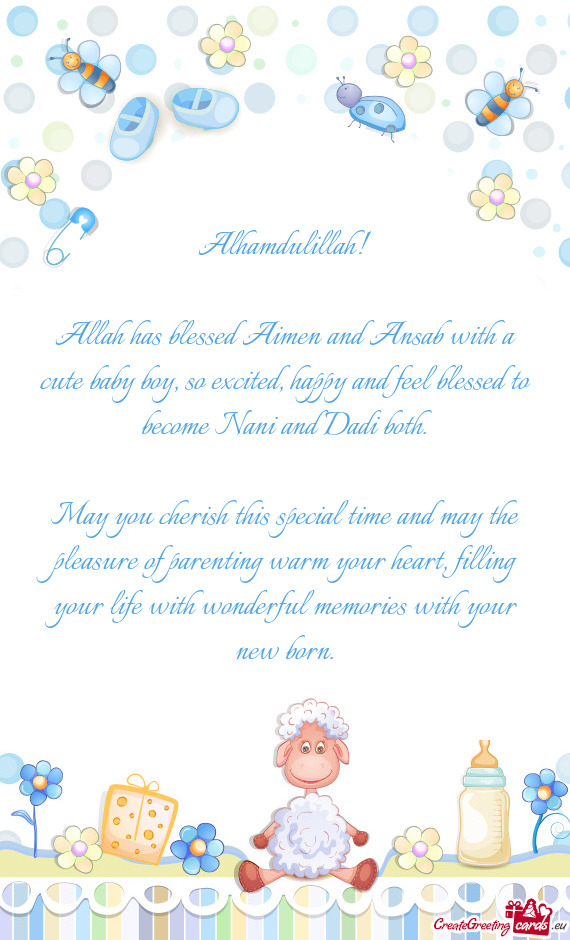 Allah has blessed Aimen and Ansab with a cute baby boy, so excited, happy and feel blessed to become
