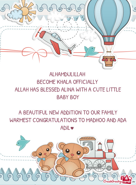 ALLAH HAS BLESSED ALINA WITH A CUTE LITTLE