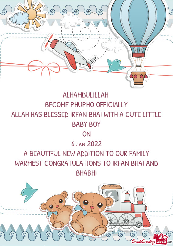 ALLAH HAS BLESSED IRFAN BHAI WITH A CUTE LITTLE