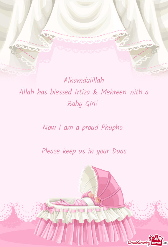 Allah has blessed Irtiza & Mehreen with a Baby Girl