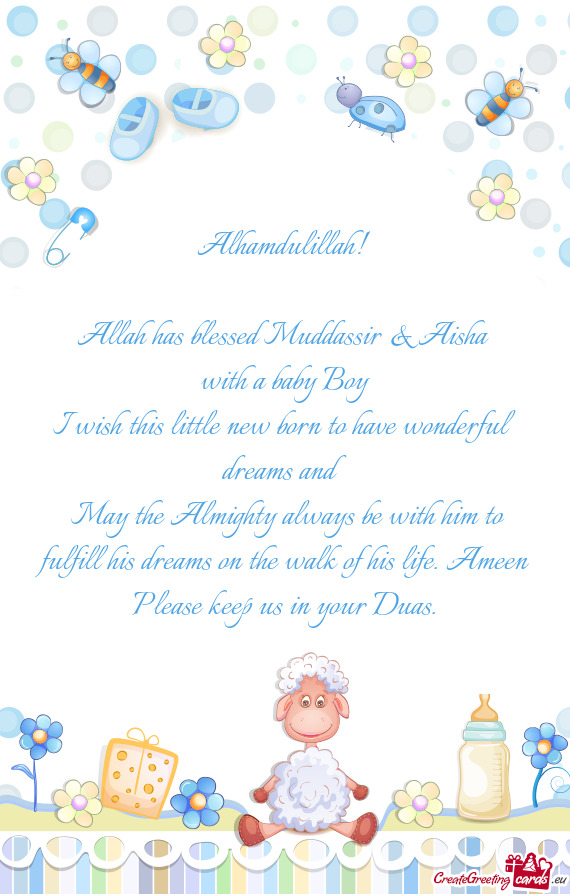 Allah has blessed Muddassir & Aisha