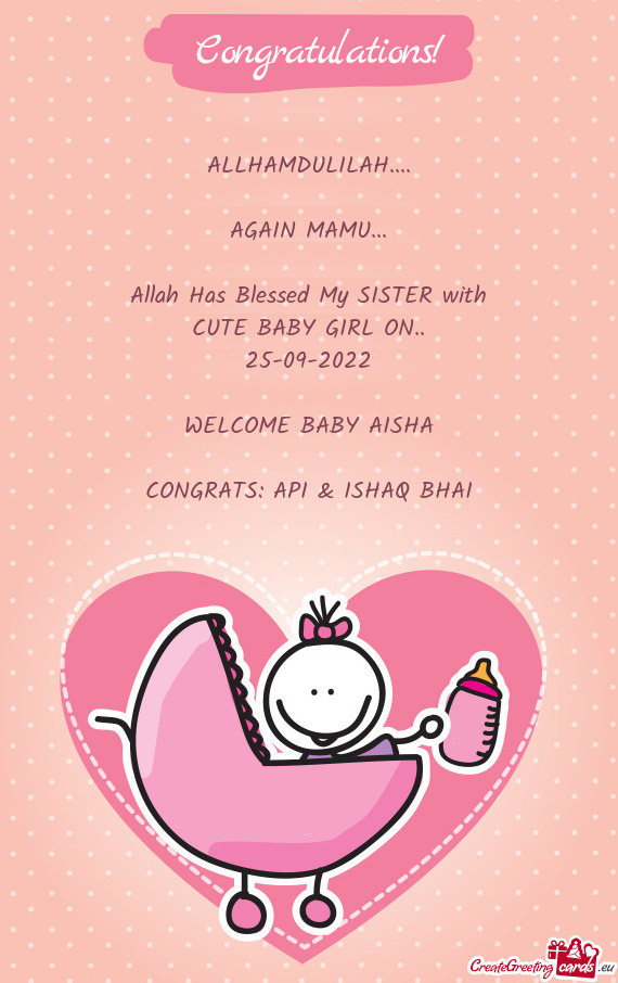 Allah Has Blessed My SISTER with