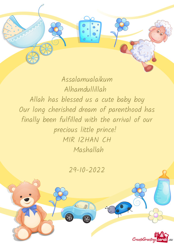 Allah has blessed us a cute baby boy