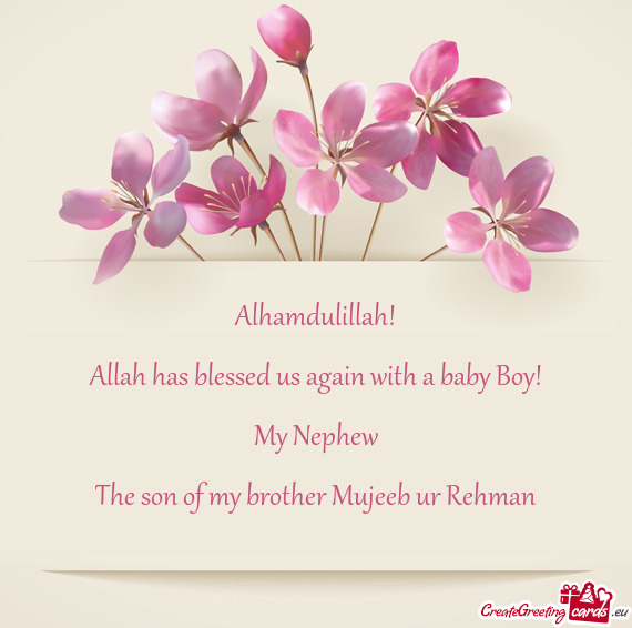 Allah has blessed us again with a baby Boy
