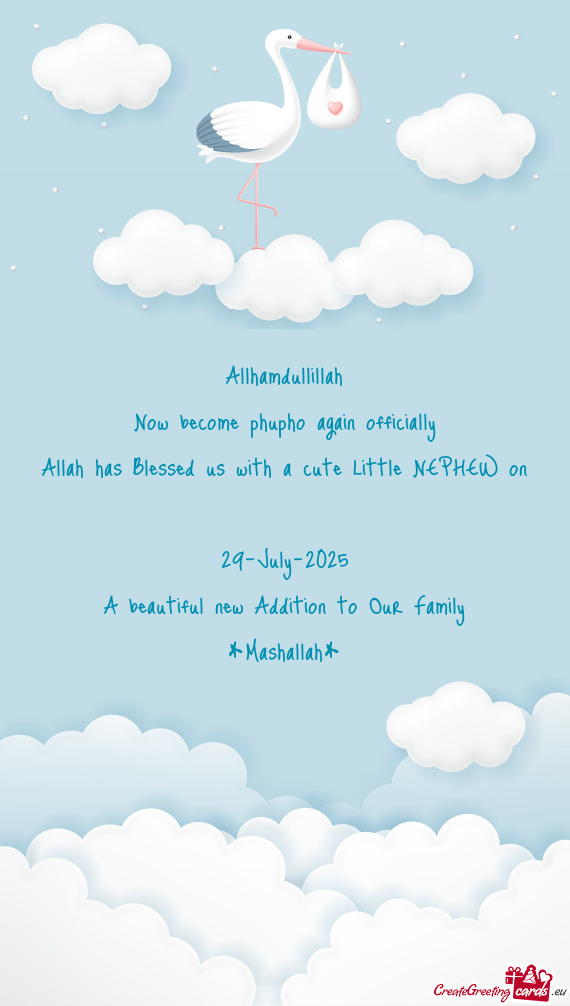 Allah has Blessed us with a cute Little NEPHEW on