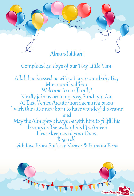 Allah has blessed us with a Handsome baby Boy Muzammil sulfikar
