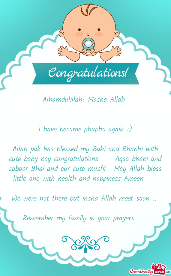 Allah pak has blessed my Bahi and Bhabhi with cute baby boy congratulations ❤️ Aqsa bhabi and sa