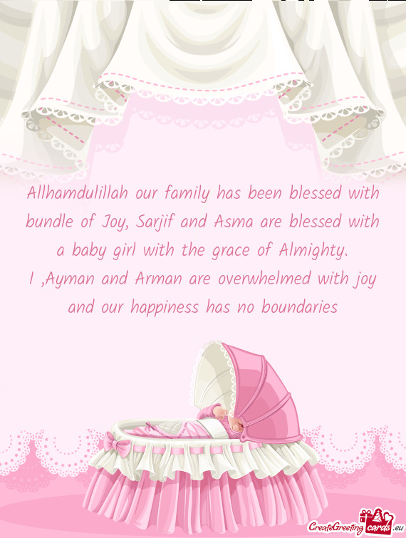 Allhamdulillah our family has been blessed with bundle of Joy, Sarjif and Asma are blessed with a ba