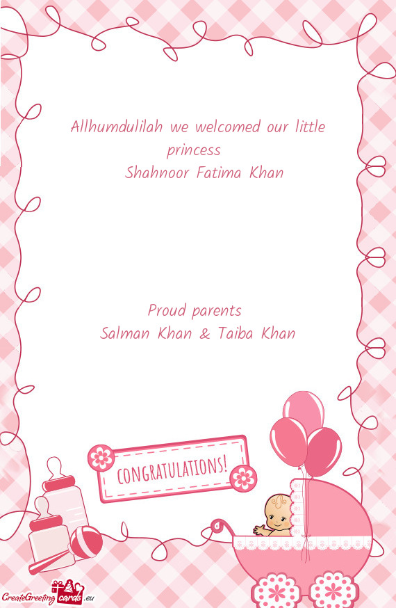 Allhumdulilah we welcomed our little princess