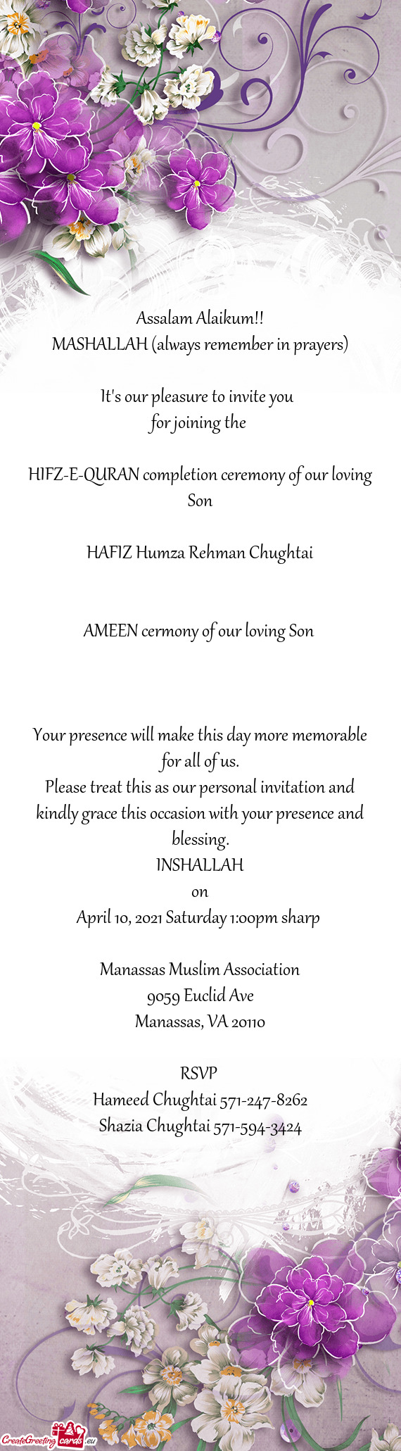 AMEEN cermony of our loving Son