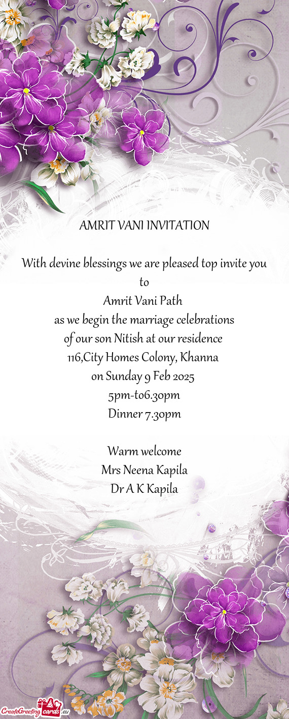 AMRIT VANI INVITATION