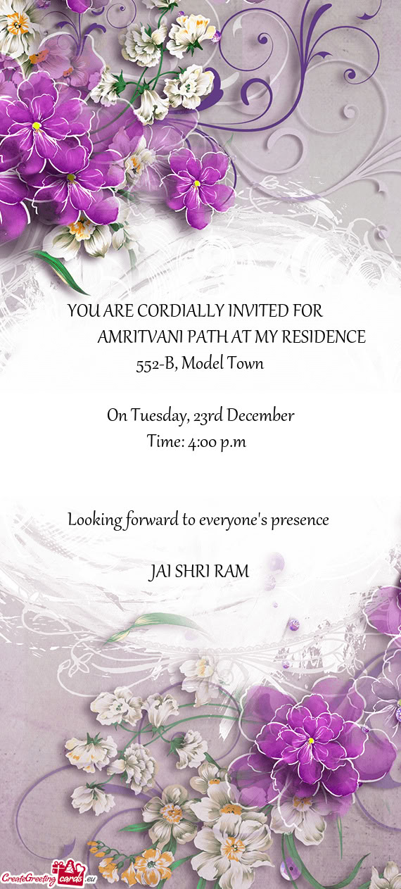 AMRITVANI PATH AT MY RESIDENCE 552-B, Model Town