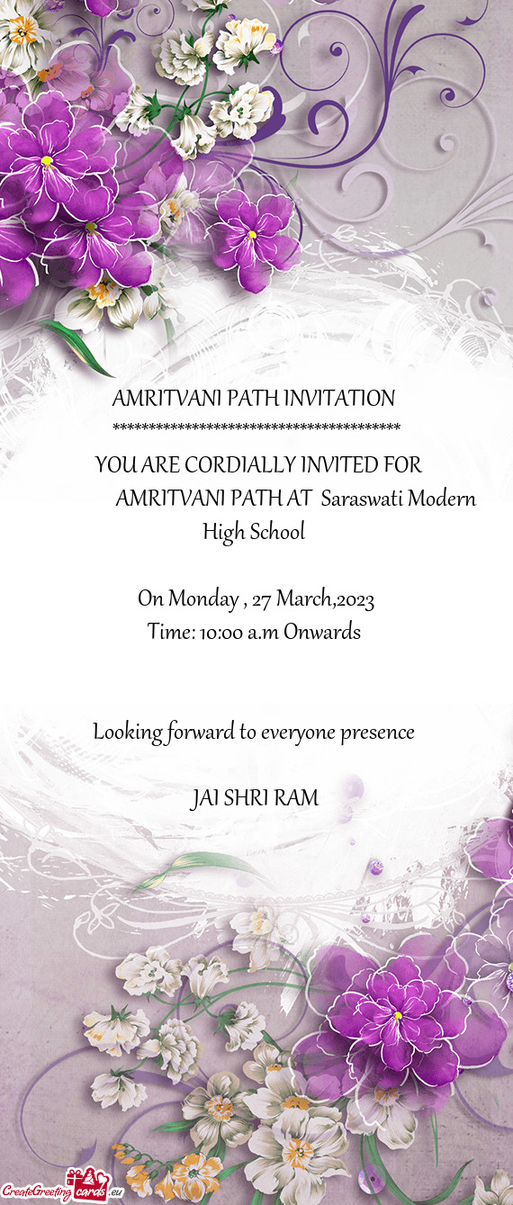 AMRITVANI PATH AT Saraswati Modern High School