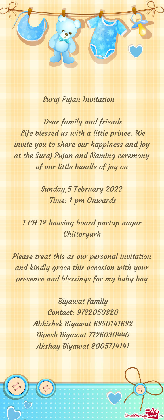 An and Naming ceremony of our little bundle of joy on