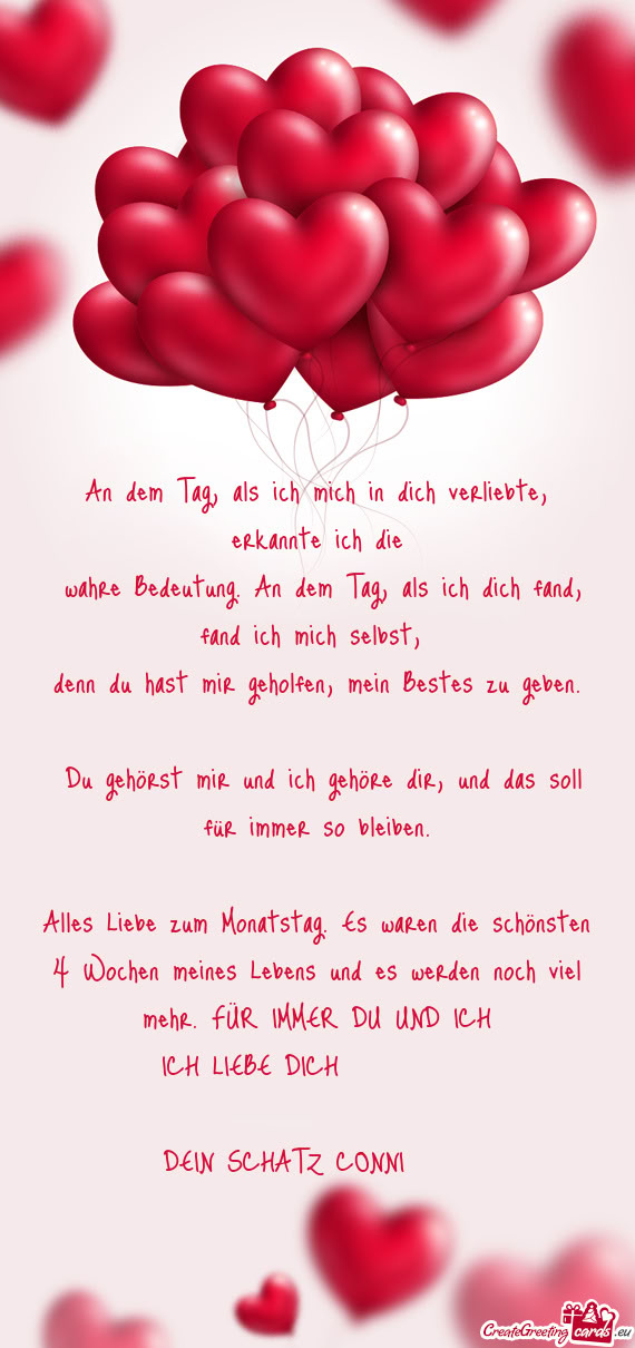 An dem Tag, als ich mich in dich verliebte, erkannte ich die