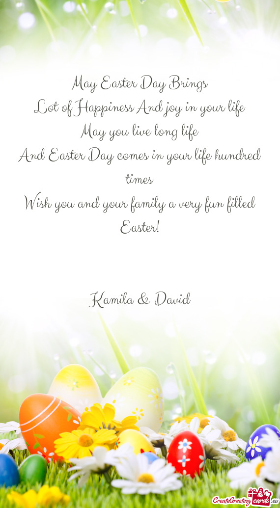 And Easter Day comes in your life hundred times