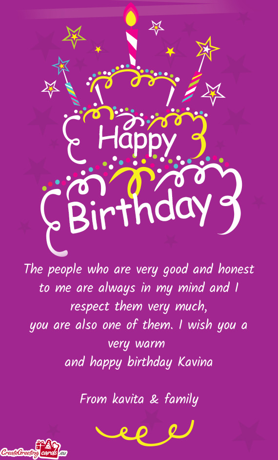 And happy birthday Kavina