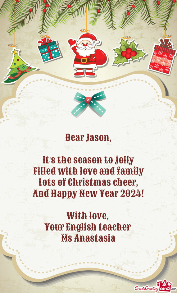 And Happy New Year 2024! With love