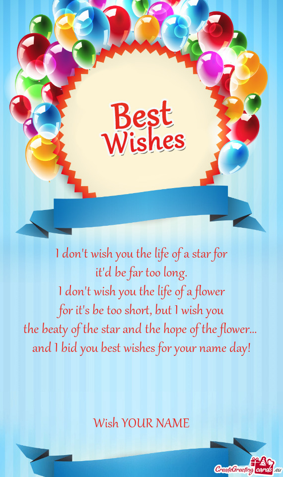 And I bid you best wishes for your name day!  Wish YOUR NAME