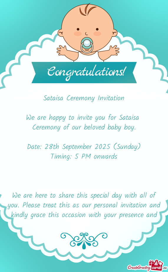 And kindly grace this occasion with your presence and