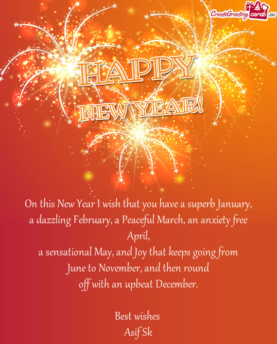 And then round off with an upbeat December