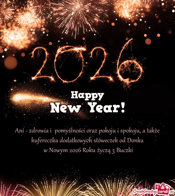 Ani - zdrowia i pomyślności oraz pokoju i spokoju