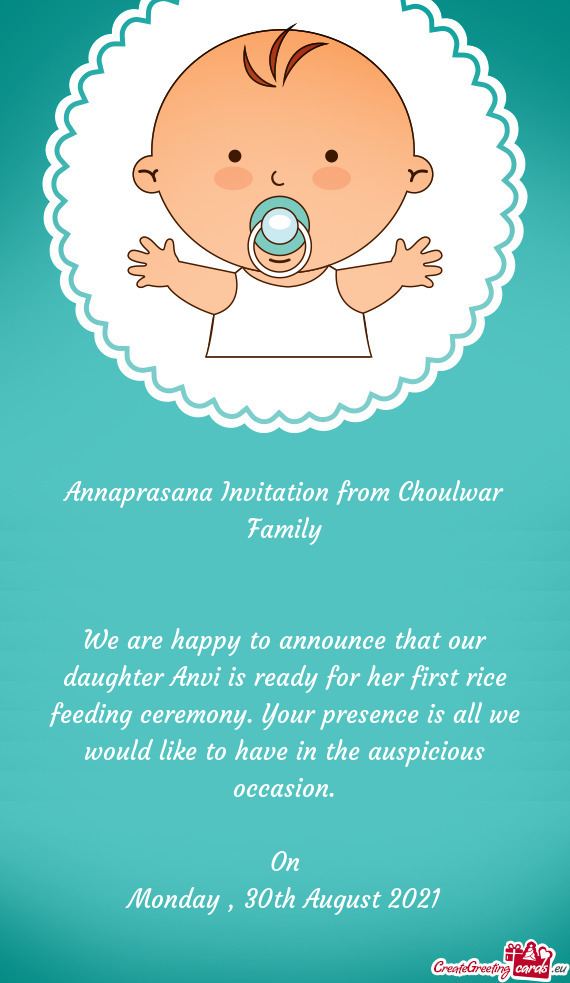 Annaprasana Invitation from Choulwar Family