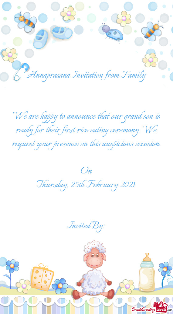 Annaprasana Invitation from Family