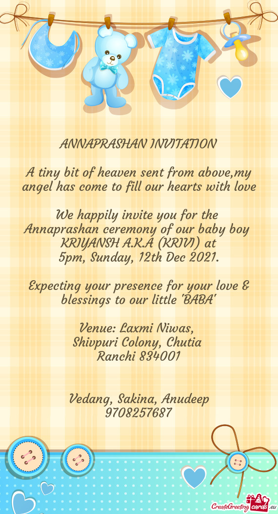 Annaprashan ceremony of our baby boy