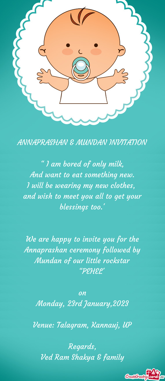 ANNAPRASHAN & MUNDAN INVITATION