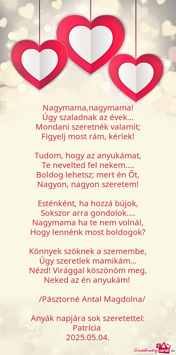 Anyák napjára sok szeretettel