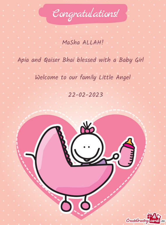Apia and Qaiser Bhai blessed with a Baby Girl❤