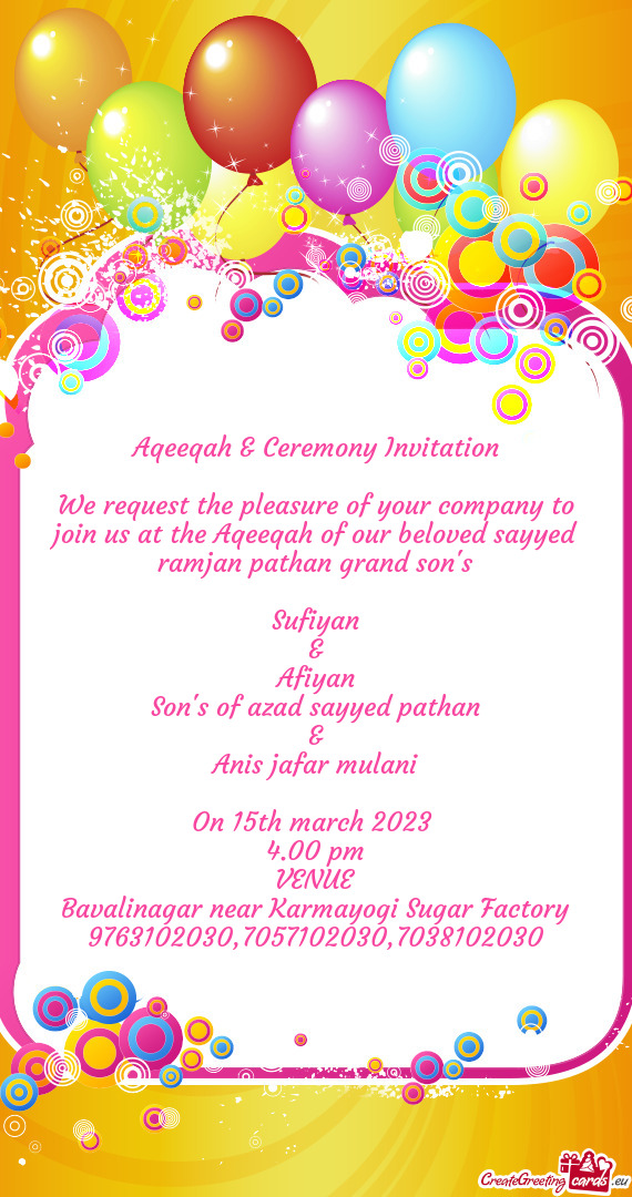 Aqeeqah & Ceremony Invitation