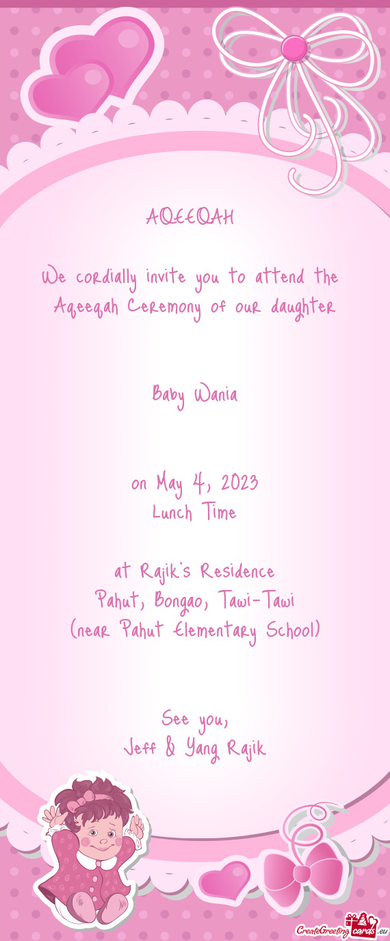 Aqeeqah Ceremony of our daughter