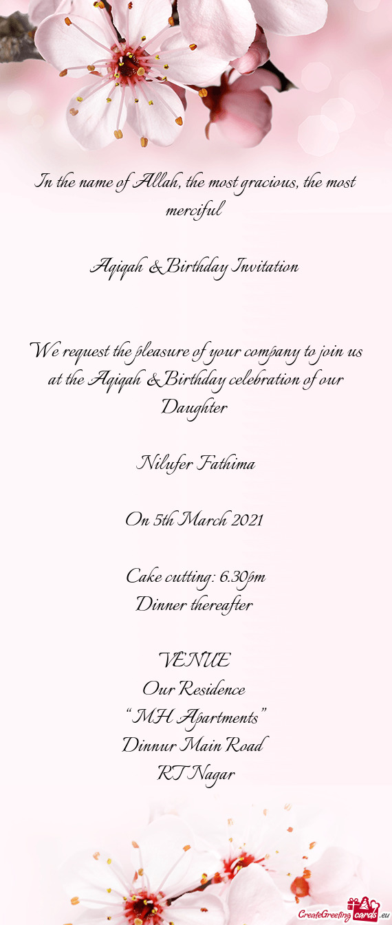 Aqiqah & Birthday Invitation