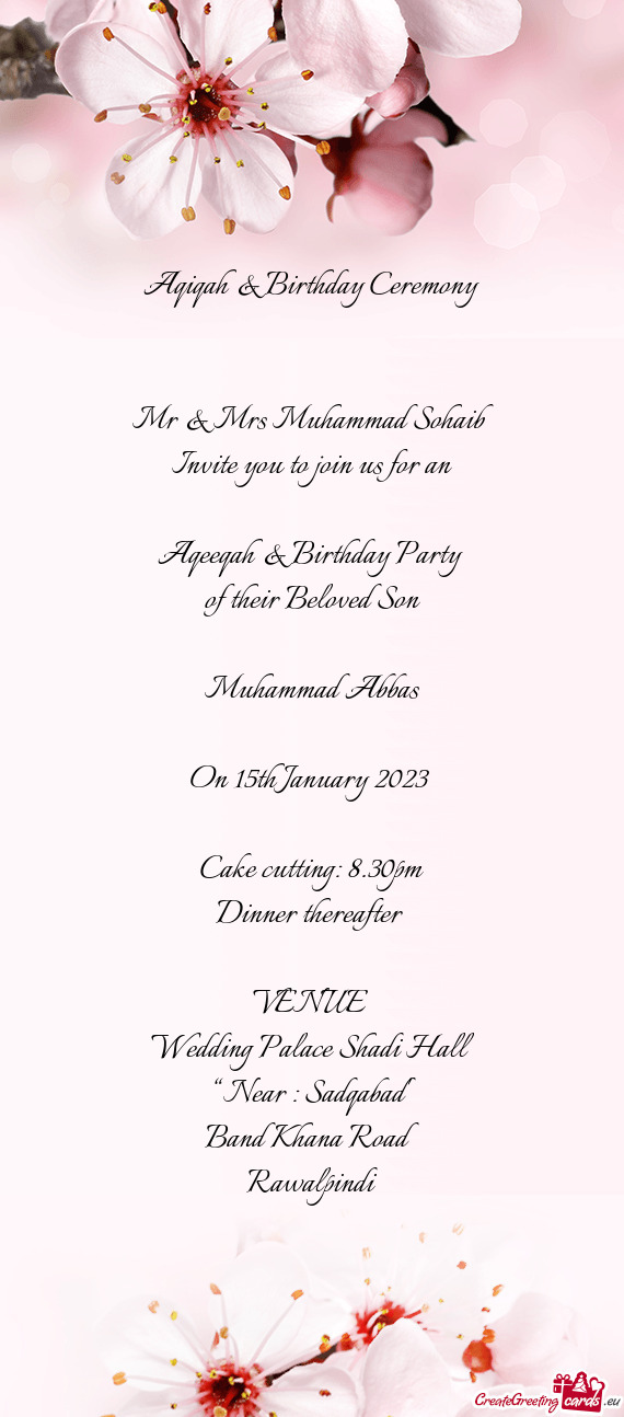Aqiqah & Birthday Ceremony