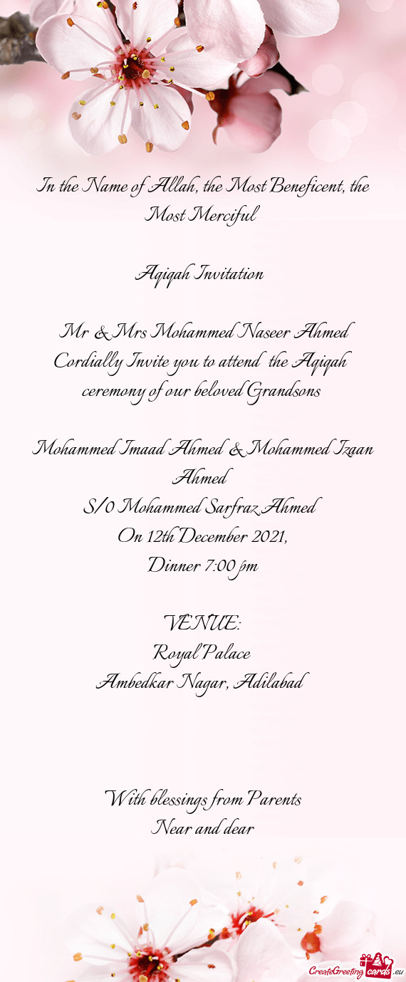 Aqiqah Invitation