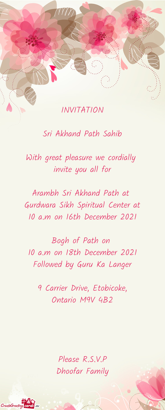 Arambh Sri Akhand Path at