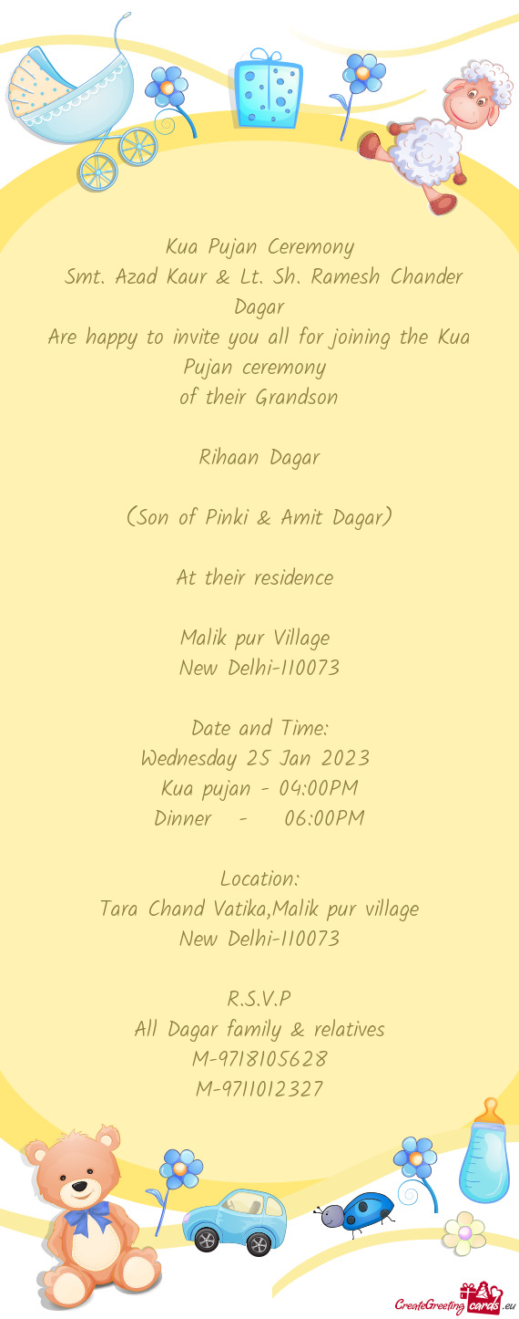 Are happy to invite you all for joining the Kua Pujan ceremony