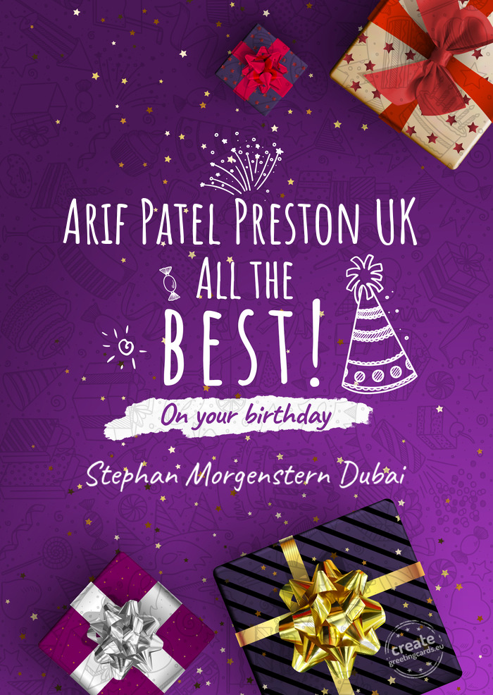 Arif Patel Preston UK Stephan Morgenstern Dubai