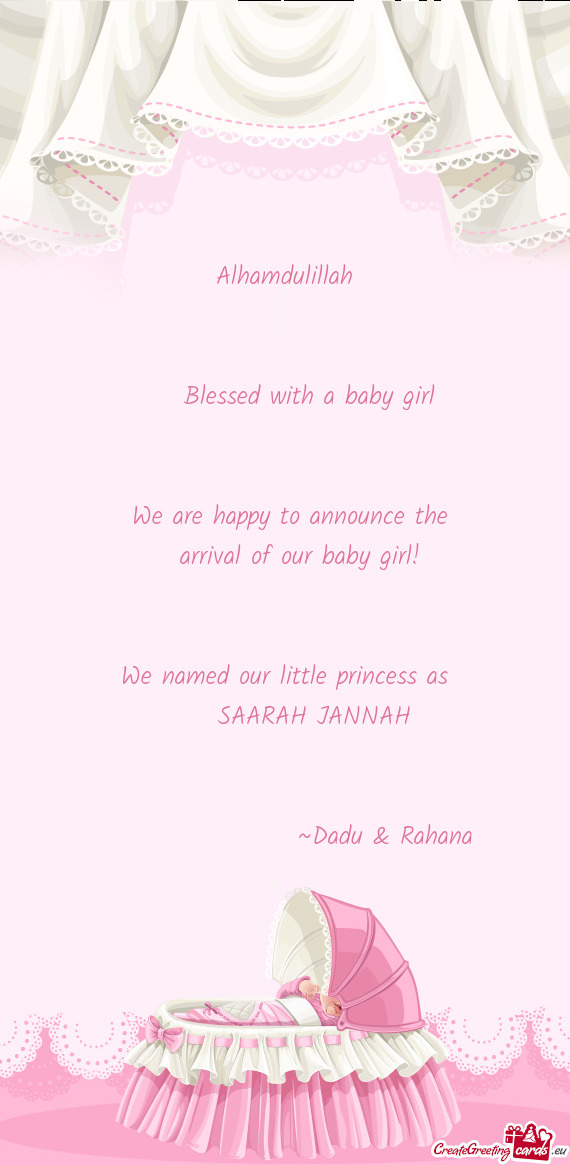 Arrival of our baby girl