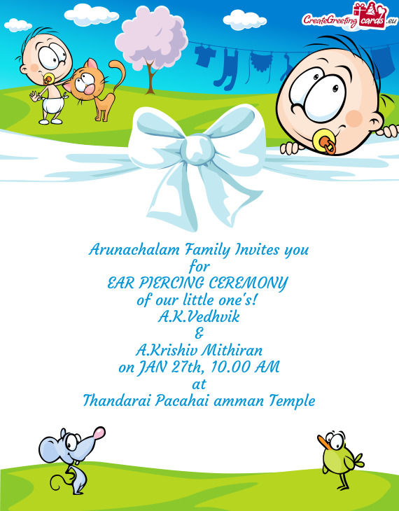 Arunachalam Family Invites you