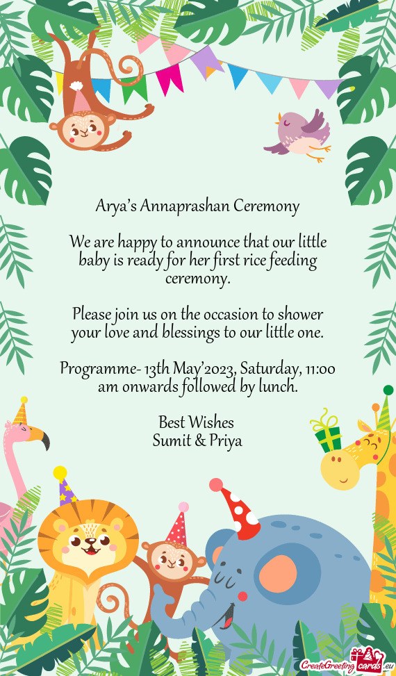 Arya’s Annaprashan Ceremony