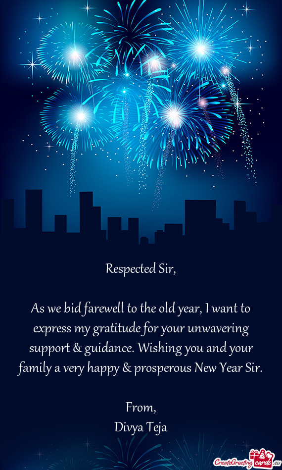 As we bid farewell to the old year, I want to express my gratitude for your unwavering support & gui