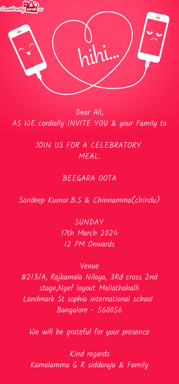 AS WE cordially INVITE YOU & your Family to JOIN US FOR A CELEBRATORY