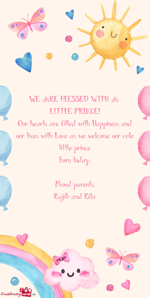 As we welcome our cute little prince born today