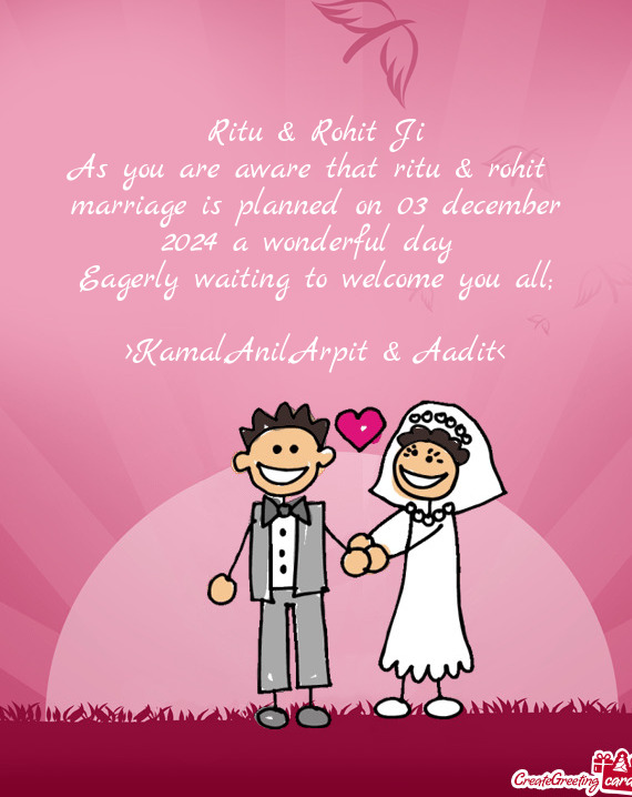 As you are aware that ritu & rohit